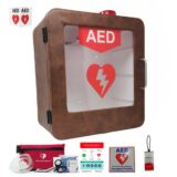 leather wall aed cabinet